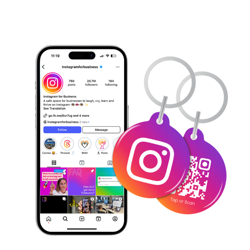 4 Portes clés NFC | Réseaux sociaux